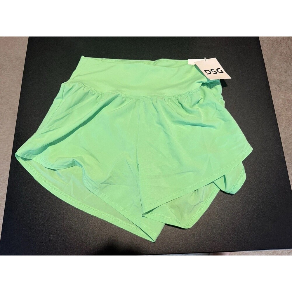 DSG Womens Small Green High Rise 7” Bike Shorts Athletic Workout Training NWT